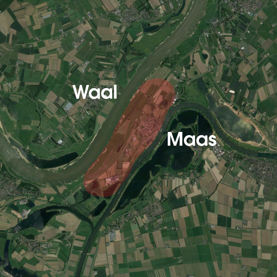 Landstrook tussen de maas en de waal bij Kessel, Brabant